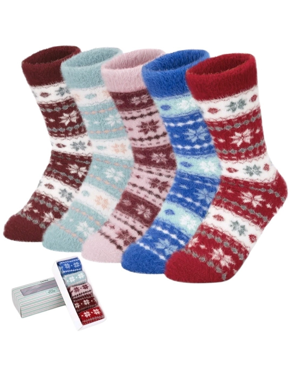 Loritta 5 Pairs Fluffy Fuzzy Socks